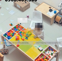 4 Bàn chơi lego cho bé, bàn lego trẻ em bằng gỗ