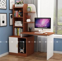 1 Bàn Làm Việc Tại Nhà Gỗ MDF Kết Hợp Kệ Sách Thông Minh