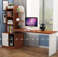 Bàn Làm Việc Tại Nhà Gỗ MDF Kết Hợp Kệ Sách Thông Minh
