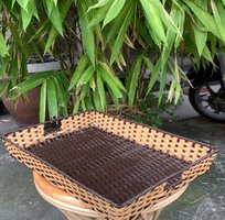 Khay mây nhựa để đồ hình chữ nhật