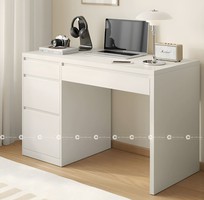 1 Bàn Làm Việc Gỗ MDF Tại Nhà Màu Trắng Có Hộc Kéo Nhỏ Gọn