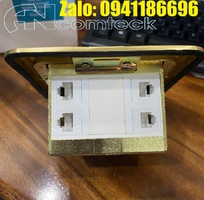 2 Phân phối Ổ cắm đế Âm Sàn 4 cổng mạng Lan - thoại - HDMI,.. bản màu Vàng- Bạc hãng Ancomteck