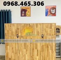 3 Tủ gỗ đựng chăn gối mầm non, tủ cặp dép trẻ em bằng gỗ