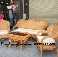 4 Sofa mây tự nhiên lưới mắt cáo- Bàn ghế mây phòng khách