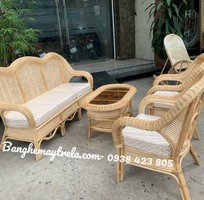 7 Sofa mây tự nhiên lưới mắt cáo- Bàn ghế mây phòng khách