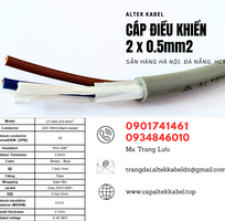 1 Cáp điều khiển, cáp tín hiệu 2x0.5 sẵn Đà Nẵng, Quảng Nam, Huế, Quảng Trị