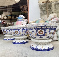5 Chậu hoa - chậu khảm sành - dán miểng 0933181317 hàng thủ công mỹ nghệ thủ đức tphcm