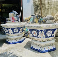10 Chậu hoa - chậu khảm sành - dán miểng 0933181317 hàng thủ công mỹ nghệ thủ đức tphcm