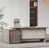 1 Bàn Giám Đốc Gỗ Công Nghiệp Chữ L Có Hệ Tủ Lưu Trữ Gọn Gàng