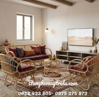3 Bàn ghế sofa mây tay cuộn phòng khách