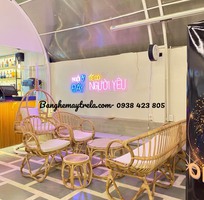 4 Bàn ghế sofa mây tay cuộn phòng khách