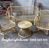 7 Bàn ghế sofa mây tay cuộn phòng khách