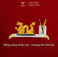 1 Hộp Cắm Bút Rồng Vàng Kim Long Phú Quý   Decor Bàn Làm Việc Cao Cấp Cho Lãnh Đạo Văn Phòng Công Sở