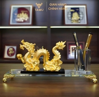 3 Hộp Cắm Bút Rồng Vàng Kim Long Phú Quý   Decor Bàn Làm Việc Cao Cấp Cho Lãnh Đạo Văn Phòng Công Sở