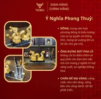 4 Hộp Cắm Bút Rồng Vàng Kim Long Phú Quý   Decor Bàn Làm Việc Cao Cấp Cho Lãnh Đạo Văn Phòng Công Sở