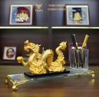5 Hộp Cắm Bút Rồng Vàng Kim Long Phú Quý   Decor Bàn Làm Việc Cao Cấp Cho Lãnh Đạo Văn Phòng Công Sở