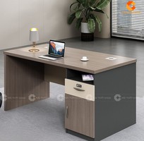 1 Bàn Giám Đốc Gỗ Công Nghiệp Thiết Kế Kèm Tủ Tài Liệu Nhỏ Gọn