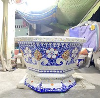 Chậu khảm miểng - đắp tay cẩn sành sứ , miểng chén dĩa