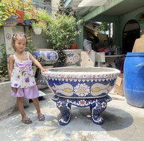 15 Chậu khảm miểng - đắp tay cẩn sành sứ , miểng chén dĩa