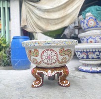 4 Cơ sở chậu hoa Thế Sơn - chậu hoa dán sành sứ - chậu khảm sành - cẩn miễng