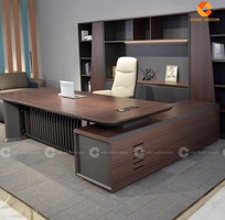 Bàn Giám Đốc Gỗ MDF Chữ L Hiện Đại Kèm Hệ Tủ Đựng Tài Liệu