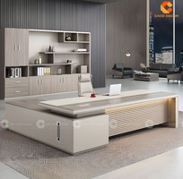 1 Bàn Giám Đốc Gỗ MDF Chữ L Hiện Đại Có Tủ Lưu Trữ