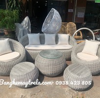 2 Bàn ghế sofa sò mây nhựa