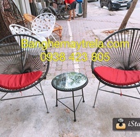 5 Bàn ghế ban công đan dây nhựa