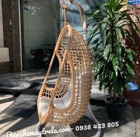 Ghế xích đu caro mây tự nhiên