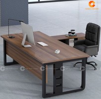 2 Bàn GIám Đốc MDF Thiết Kế Chân Sắt Kèm Tủ Phụ Hiện Đại Chắc Chắn