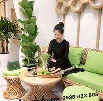 Bàn ghế mây nhỏ gọn phòng khách