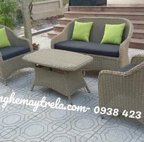 1 Bàn ghế đan mây nhựa