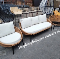 6 Bàn ghế đan mây nhựa