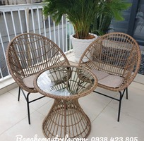 6 Bàn ghế ban công mây nhựa
