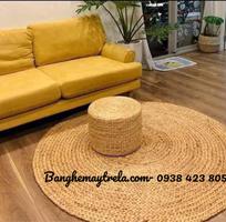 1 Thảm lục bình tròn trải sàn trang trí