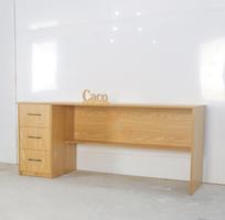 1 Bàn Làm Việc Tại Nhà Gỗ MDF Phủ Melamine Vân Gỗ Sồi Cao Cấp
