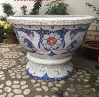 1 Chậu cảnh , chậu khảm sành thủ công , chậu size khủng , chậu xi măng