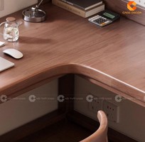 Bàn Làm Việc Tại Nhà Gỗ Sồi Tự Nhiên Có Kệ Sách Bền Đẹp