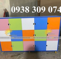 Tủ cặp dép mầm non 8 ô, tủ đựng balo mầm non