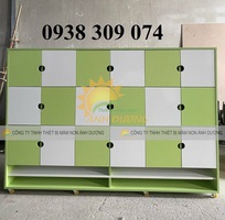 3 Tủ cặp dép mầm non 8 ô, tủ đựng balo mầm non