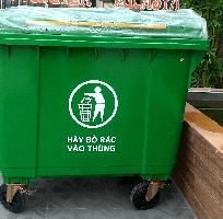 Xe gom rác 660 lít dung tích lớn phục vụ vận chuyển và gom rác đô thị