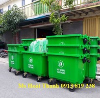 1 Xe gom rác 660 lít dung tích lớn phục vụ vận chuyển và gom rác đô thị