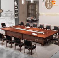 Bàn Họp Gỗ Tự Nhiên Lớn Sang Trọng Cho Phòng Họp Cao Cấp