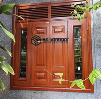 Cửa sổ thép vân gỗ bền đẹp