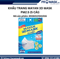 Khẩu trang Mayan 3D Mask PM2.5  5 cái    Bảo vệ hô hấp hiệu quả