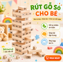 1 Đồ Chơi Rút Gỗ Cho Bé 54 Thanh Kèm Xúc Xắc Số   51DDG