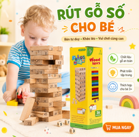 Đồ Chơi Rút Gỗ Cho Bé 54 Thanh Kèm Xúc Xắc Số   51DDG