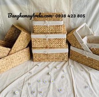 2 Rương chữ nhật đựng đồ mây tre đan