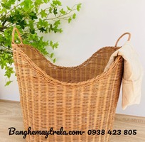 2 Giỏ mây đựng đồ hình oval có quai