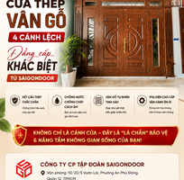 Cửa Thép Vân Gỗ 4 Cánh Lệch - Đẳng cấp khác biệt từ Saigondoor